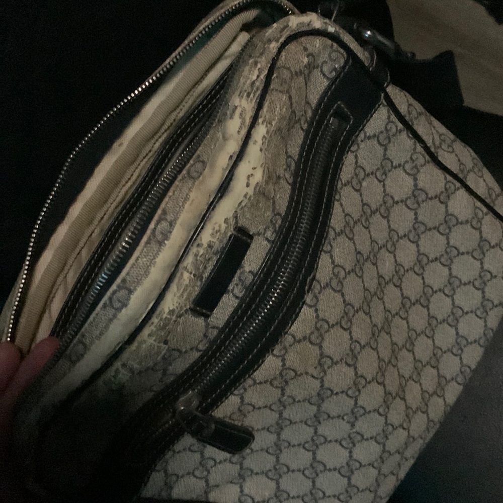 Gucci Beige and Black Signature Pattern Bag